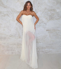 Briley Tulle Pleated A-Line Formal Dress