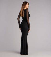 Eileen Mesh Long Sleeve Mermaid Formal Dress