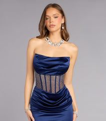 Jacklyn Satin Corset Mermaid Formal Dress