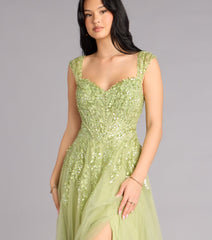 Ashley Applique Lace-Up Tulle Ball Gown