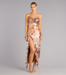 Golden Rush Metallic Cowl Neck Top