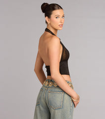 Bold Instinct Animal Print Halter Corset Top