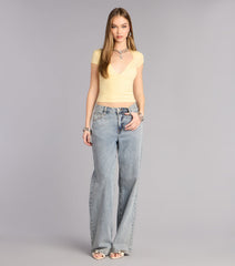 Lowkey Chic Short Sleeve V-Neck Top