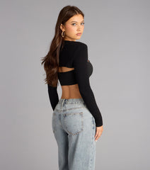 Level Up Ribbed Knit Long Sleeve Topper