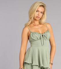 Cute And Committed Tie Back Romper