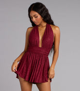 Starlit Mood Glitter Halter Romper