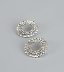 Double Take Rhinestone Hoop Earrings