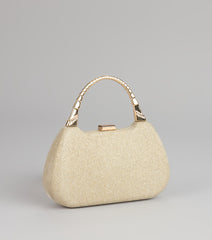 Evening Spark Glitter Mesh Clutch