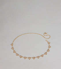 Sweet on You Sparkle Heart Chain Belt