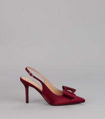 Sweet Step Bow Detail Slingback Pumps
