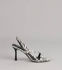 Wild Card Energy Zebra Slingback Heels