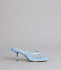 Chic Step Thong Kitten Heel Sandals
