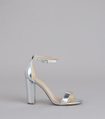 Shine On Cue Metallic Block Heels