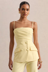 Lunivra | Lemon Square-Neck Tailored Top
