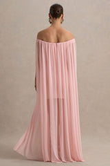 Atmosphere | Pink Bandeau Maternity Mini Dress With Mesh Overlay