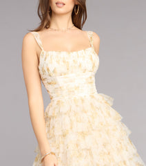 Hazel Floral Ruffle A-Line Mini Dress