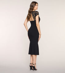 Carolyn Crepe Midi Formal Dress