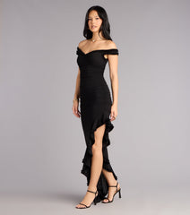 Mandy Mesh Off-The-Shoulder Formal Dress