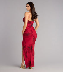 Lily Abstract Print Mermaid Formal Dress