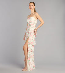 Hadley Floral A-Line Slit Formal Dress