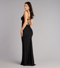Arden Mesh Lace-Up Mermaid Formal Dress