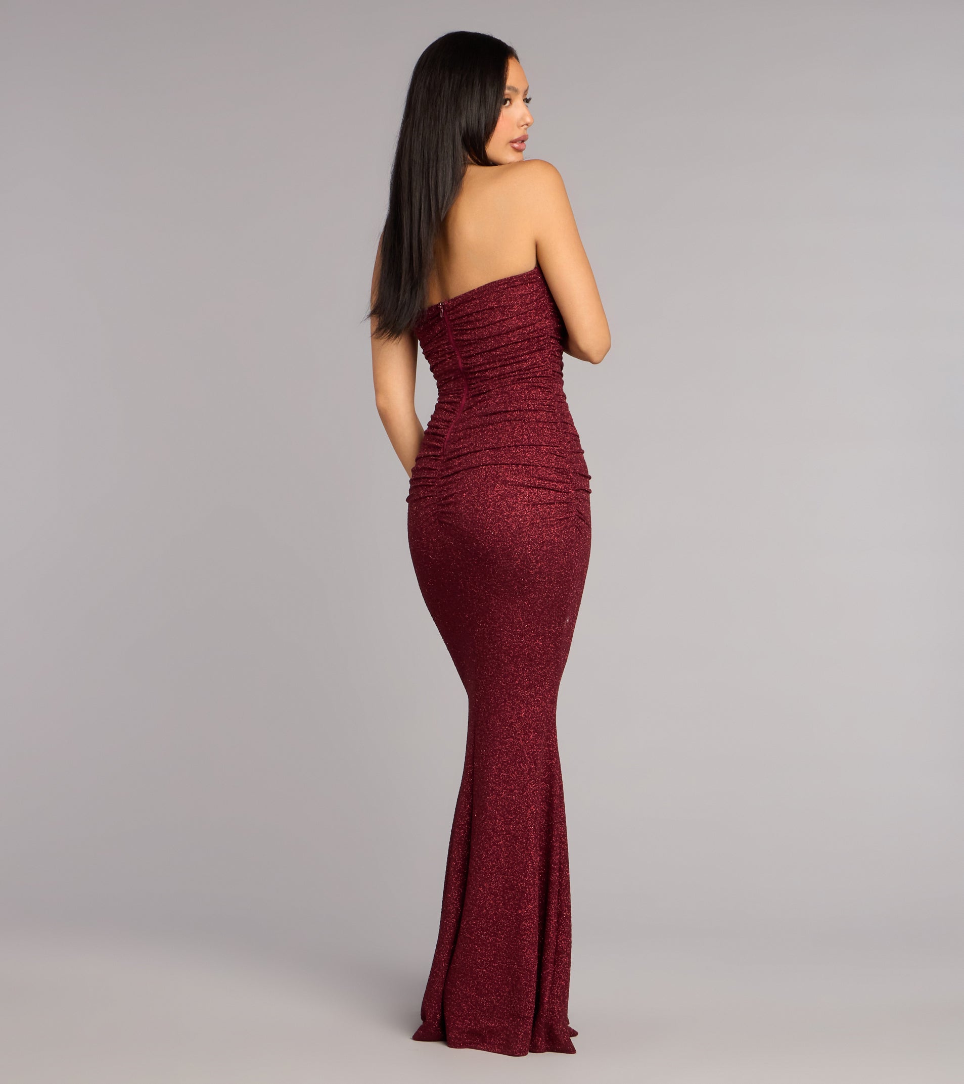 Darcy Glitter Strapless Mermaid Formal Dress