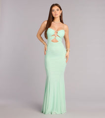 Alexandra Rhinestone Trim Formal Dress