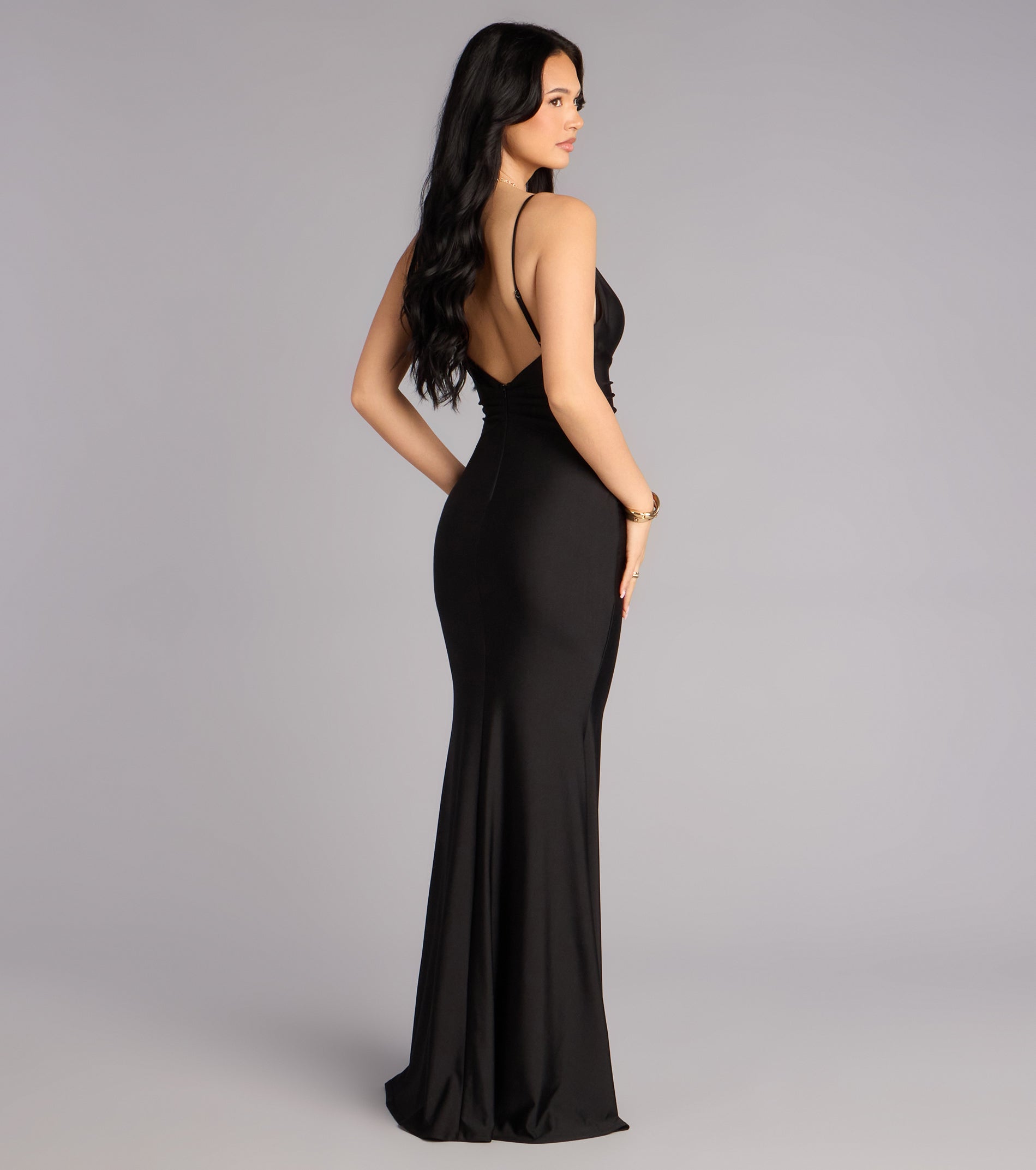 Sage Rosette Mermaid Formal Dress