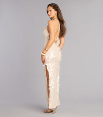 Vanna Payette Sequin Crochet Column Dress
