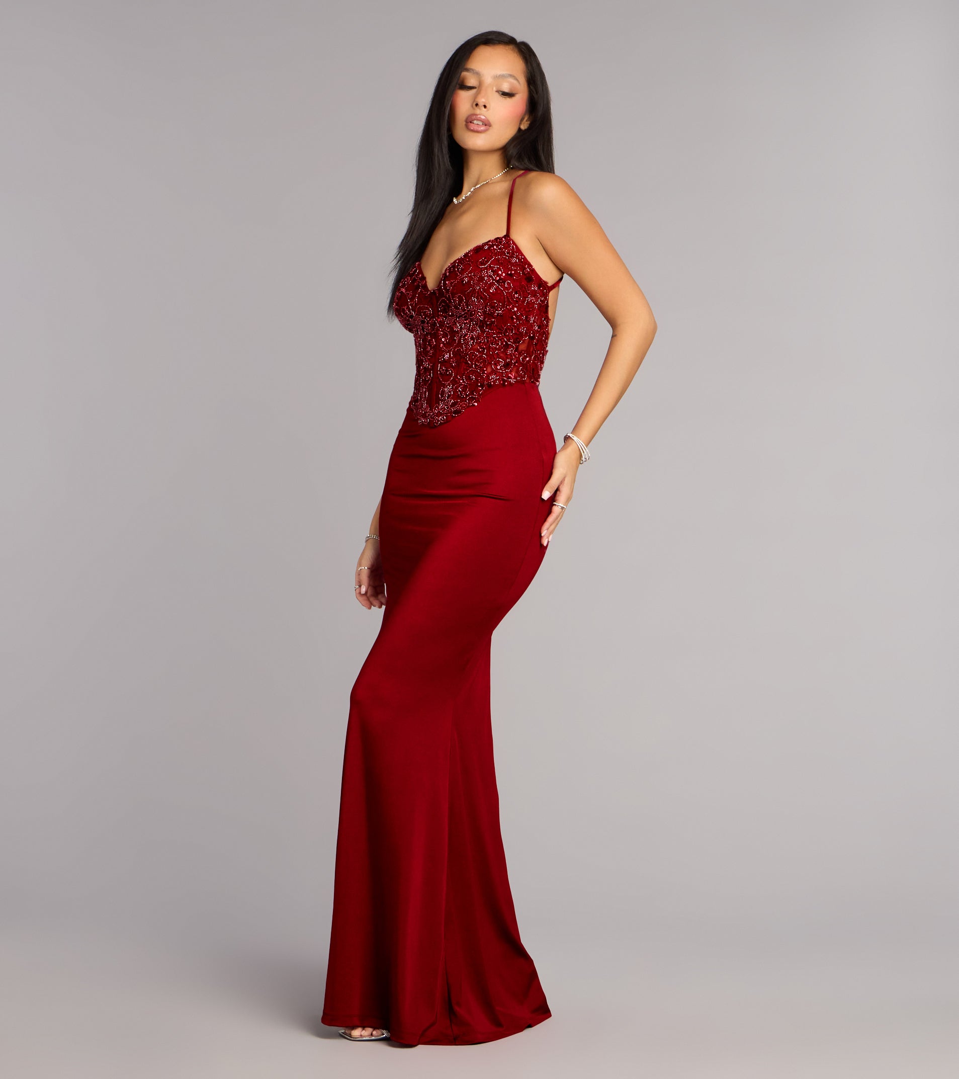 Dayna Satin Corset Formal Dress