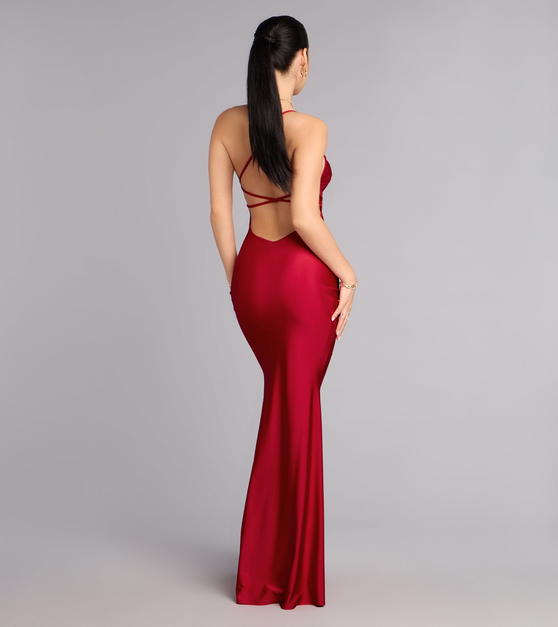 Hannah V-Neck Strappy Formal Dress