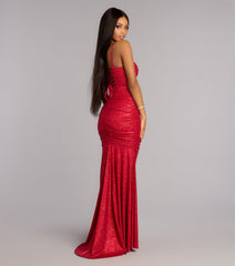 Allie Glitter Lace-Up Formal Dress