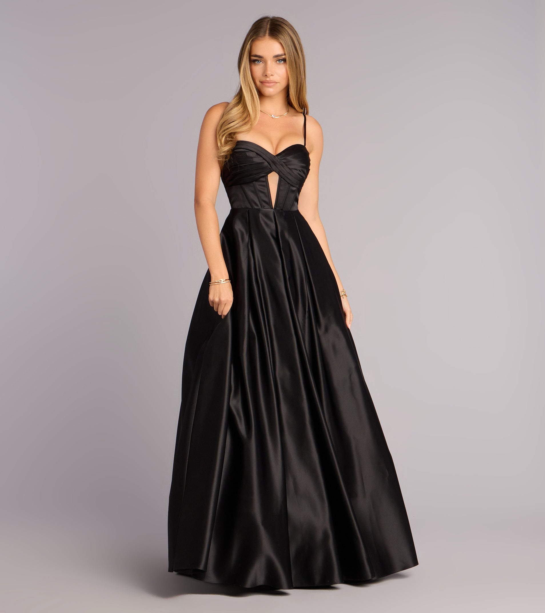 Gracelyn Satin Corset A-Line Gown