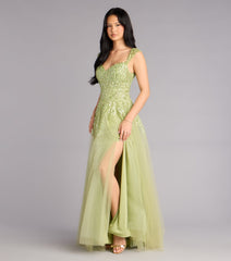 Ashley Applique Lace-Up Tulle Ball Gown