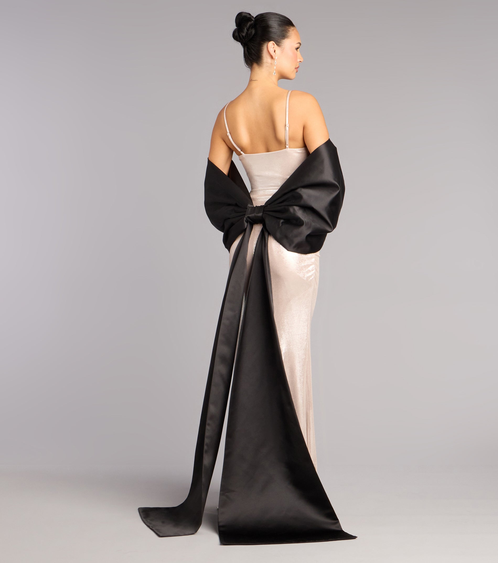 Bow Steals the Show Satin Wrap Shawl