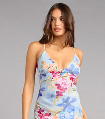 Flirty RSVP Floral Chiffon Maxi Dress