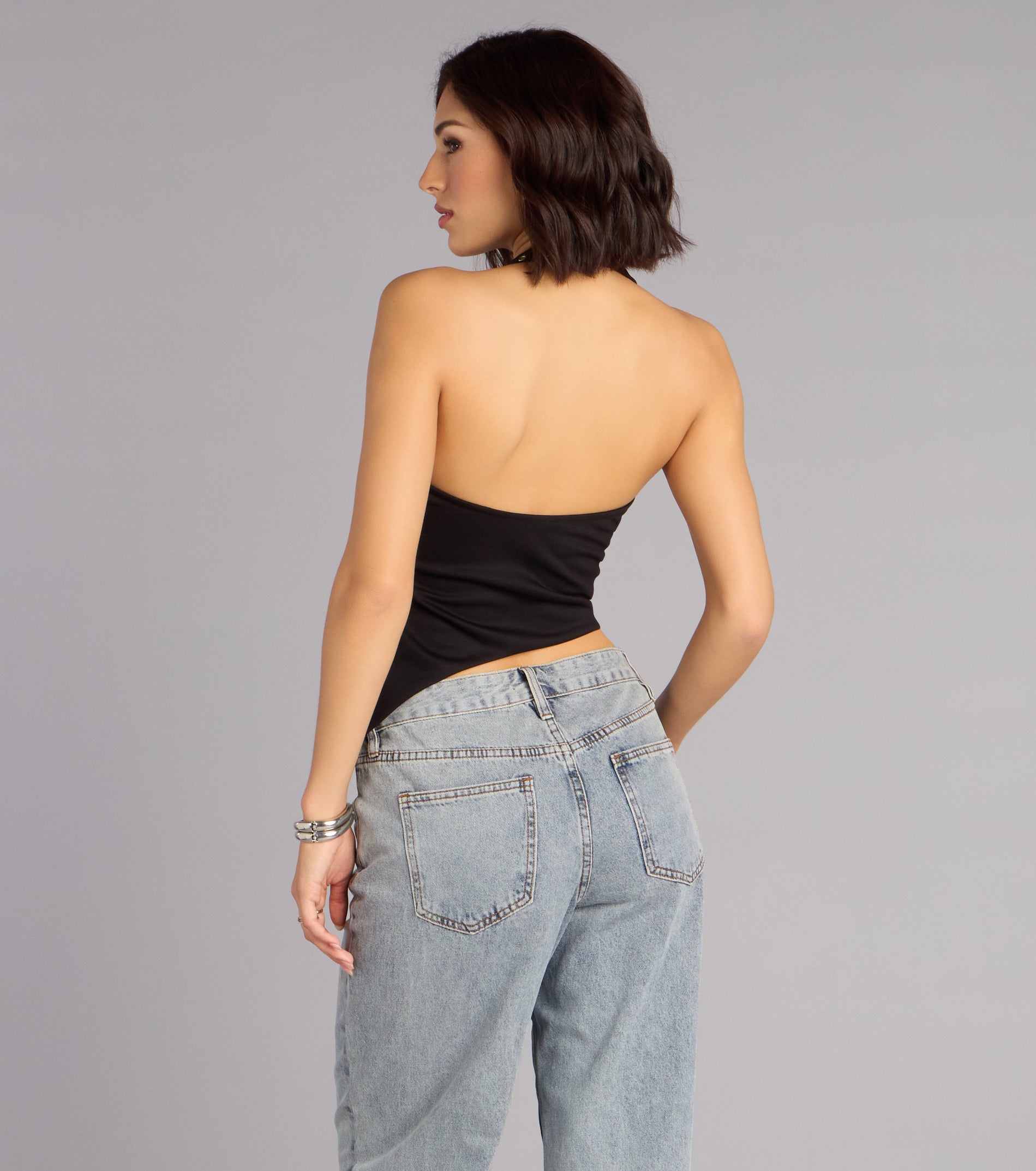 Buckle Up Asymmetrical Halter Top