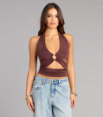 On Repeat Cutout Halter Top