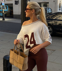 Game Day Muse Varsity Knit Tunic Top