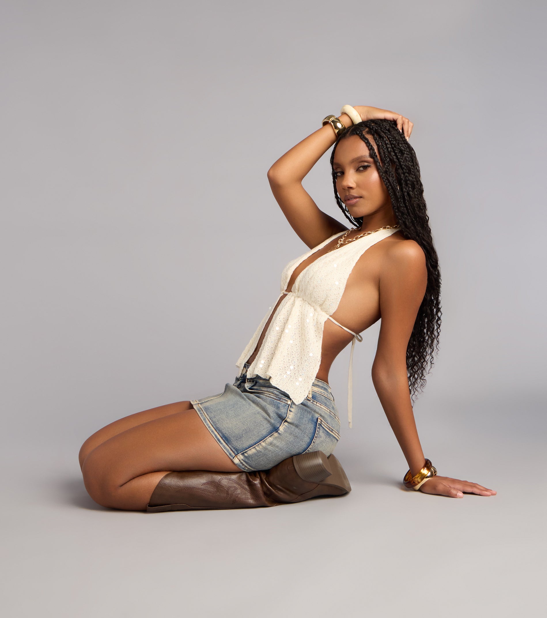Caught In The Sun Halter Tie Top