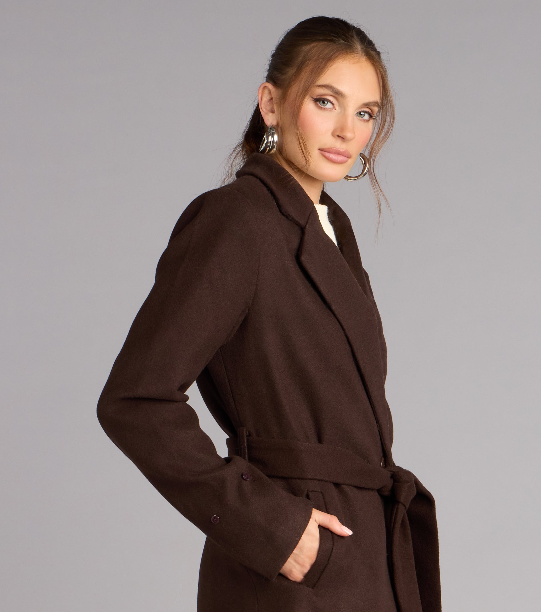 Glam It Girl Removable Fur Wool Coat