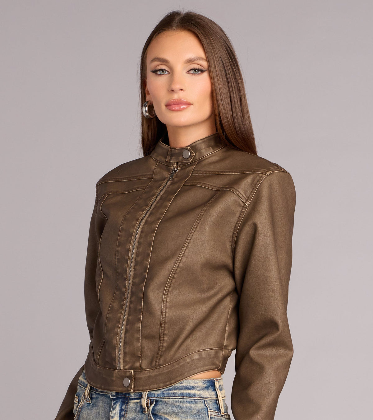 Off Duty Cool Faux Leather Jacket