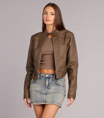 Off Duty Cool Faux Leather Jacket