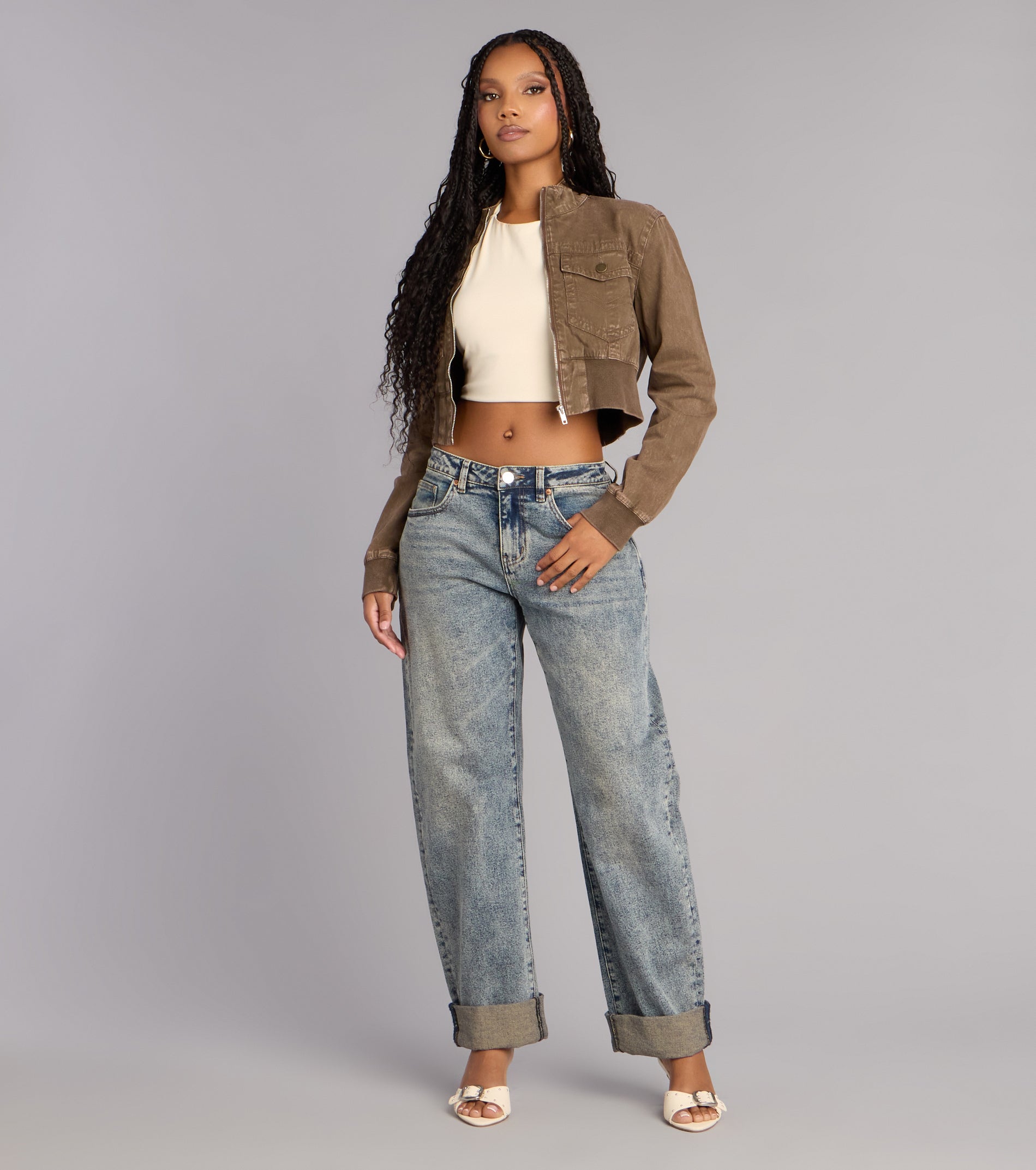Street Style Mood Cropped Bomber Jacket