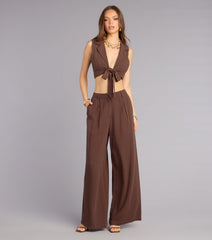 Effortless Look Linen-Blend Trouser Pants