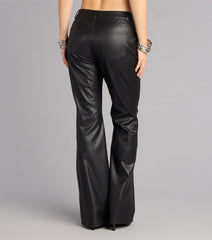 Hard To Ignore Lace Up Faux Leather Pants