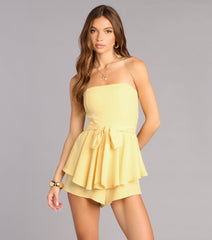 Sunlit Sweetheart Lace Back Romper