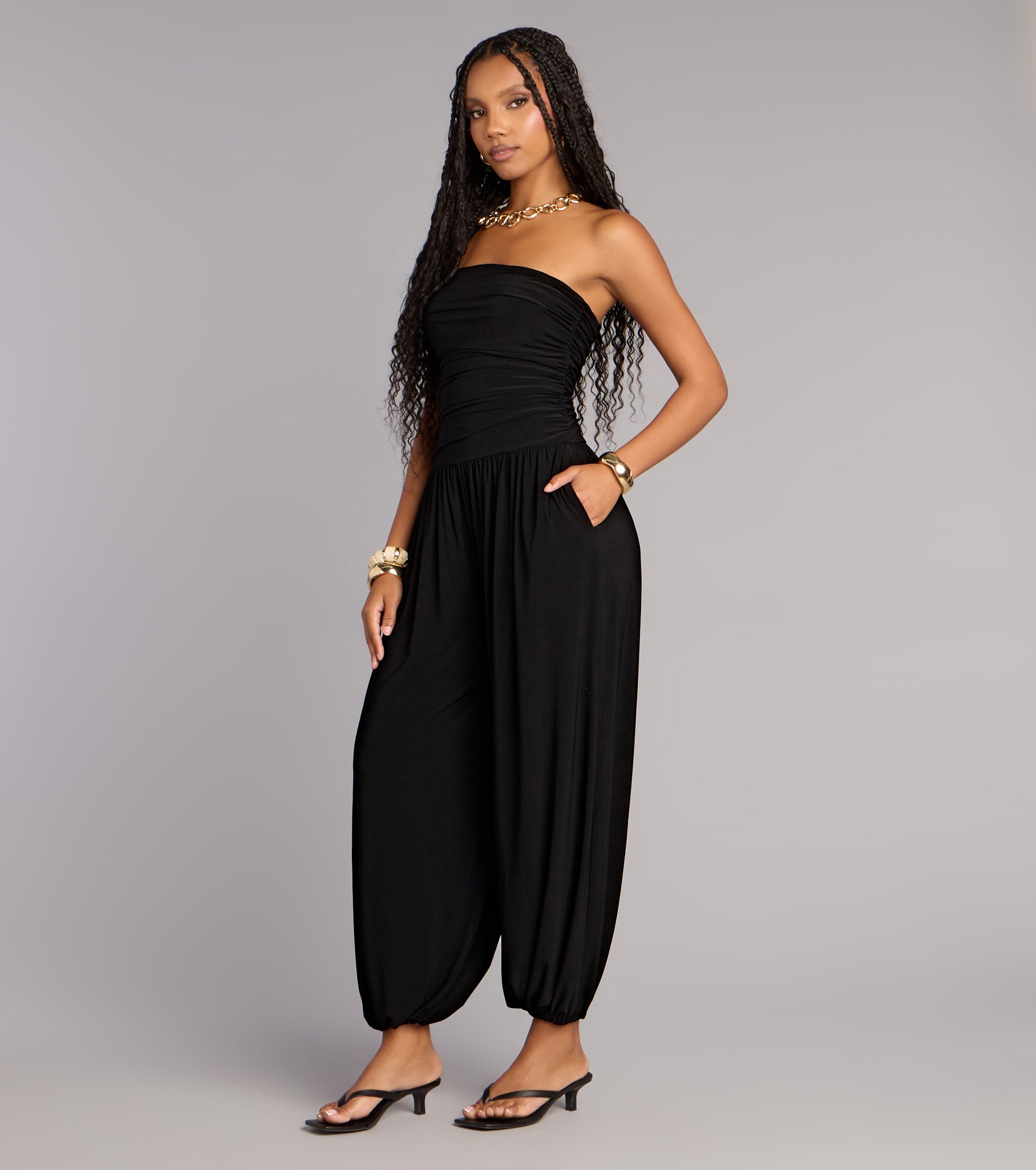 Low Effort Luxe Strapless Jumpsuit