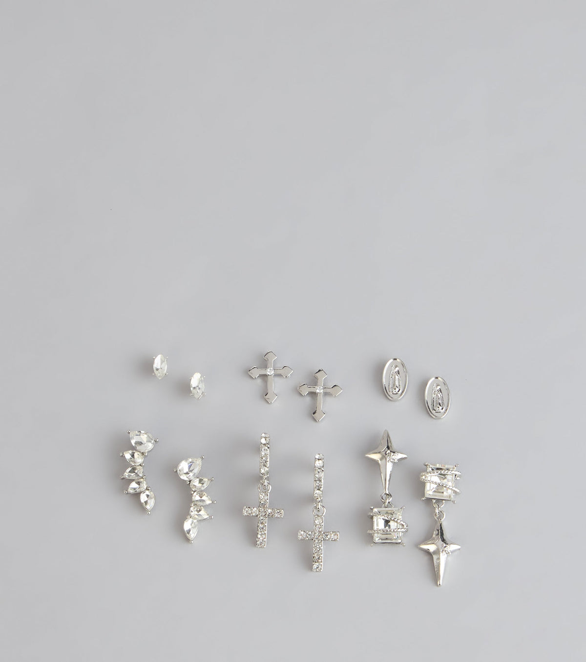 Switch Up Your Vibe Rhinestone Earrings Set