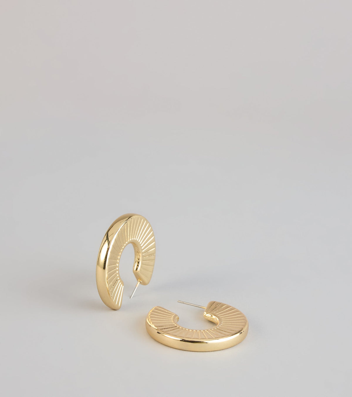 All The Angles Textured Hoop Earrings